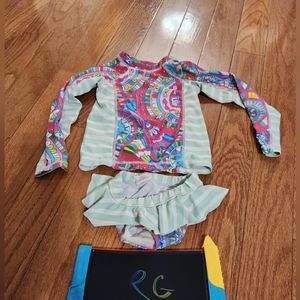 Ruffle Girl Butts size 3 swim suit bathing suit rash guard
